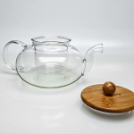 قوری چای پیرکس درب چوب - Image 2
