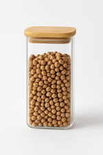 بانکه شیشه ای درب چوبی مربع 20سانت یونیک کد UN-1760